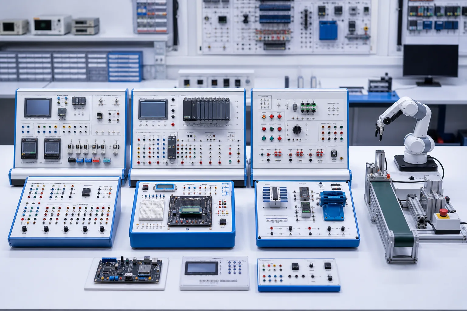 Educational trainer kits arranged for laboratory use